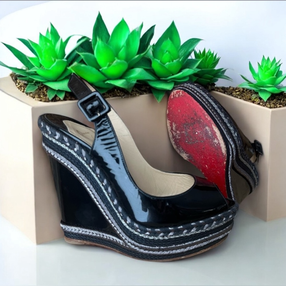 Christian Louboutin Santa Maria Slingback Red Sole Wedge
